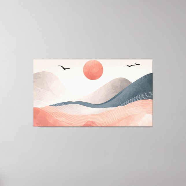Lienzo Armonía de Onda Rosa Rubor (Anverso)