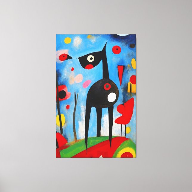 Lienzo Armonía de perros: Oda a Joan Miró (Anverso)