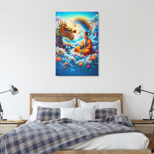 Lienzo Armonía Eterna: Bendición del Dragón (Insitu(Dormitorio))