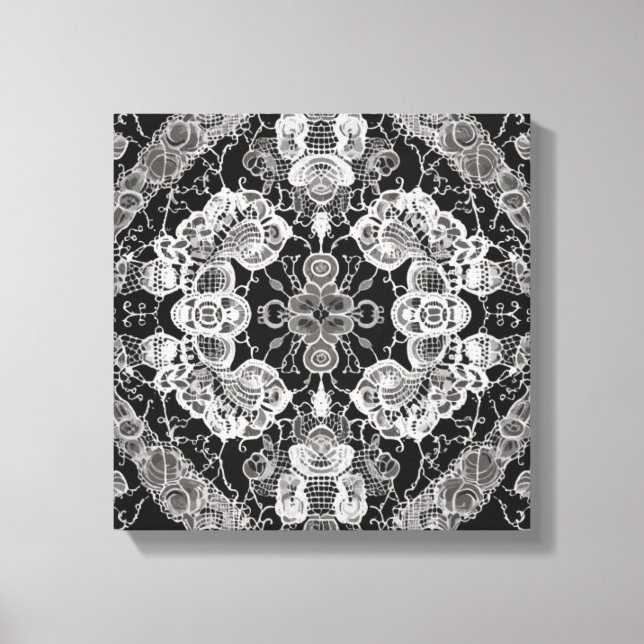 Lienzo Armonía floral de encaje (Anverso)