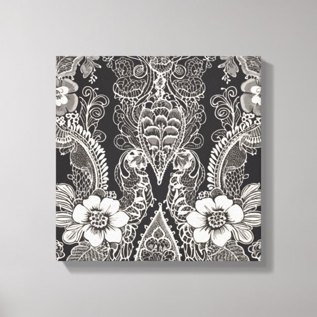 Lienzo Armonía floral de encaje (Anverso)