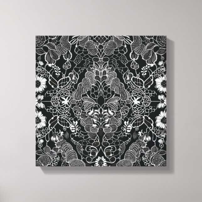 Lienzo Armonía floral de encaje (Anverso)