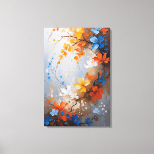 Lienzo Armonía Floral Vibrante – Impasto Abstracto