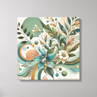 Lienzo Armonía geométrica floral