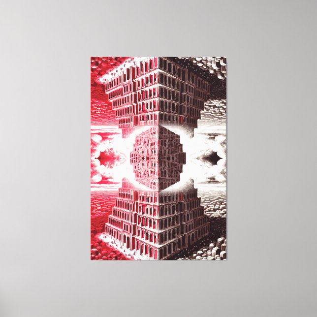 Lienzo Armonía y discordia: Torre de Babel (Anverso)