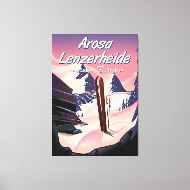 Lienzo Arosa Lenzerheide, poster de esquí de Suiza. (Anverso)