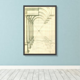 Lienzo Arquitectura de época, perspectiva de columnas de 
