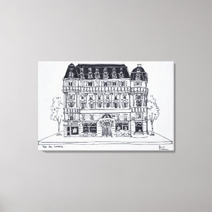 Lienzo Arquitectura de Haussmann   Rue du Louvre, París