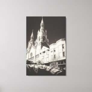 Lienzo Arquitectura de iglesia en blanco y negro