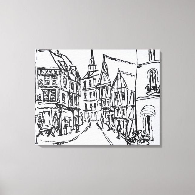 Lienzo Arquitectura | Dinan, Bretaña, Francia (Anverso)