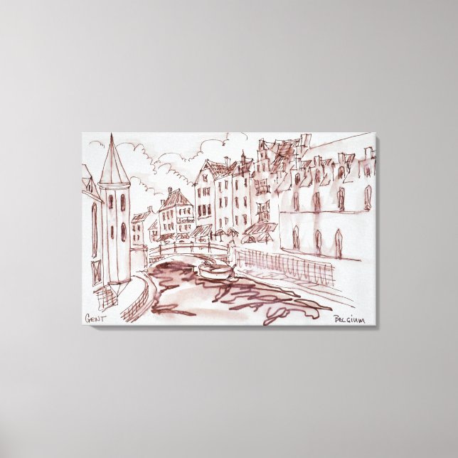 Lienzo Arquitectura flamenca | Gante, Bélgica (Anverso)