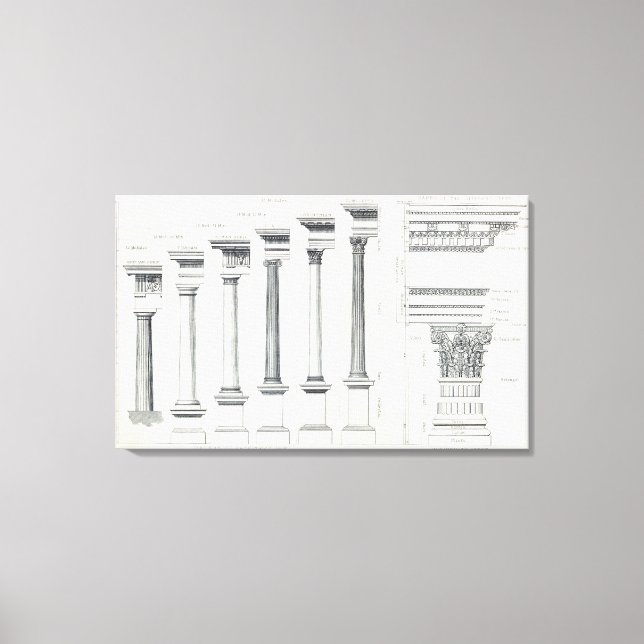 Lienzo Arquitectura I: Órdenes de arquitectura (Anverso)