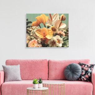 Lienzo Arreglo floral de Anthurium y tropicales