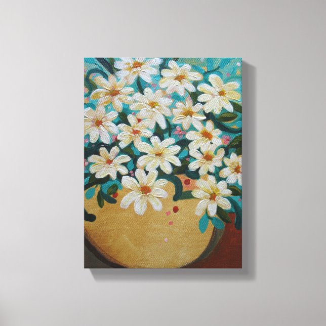 Lienzo Arreglo floral de margaritas (Anverso)