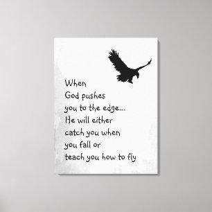 Lienzo Arrojados al borde, Dios toma o enseña a volar