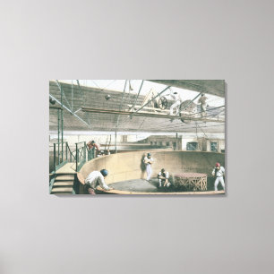 Lienzo Arrollando el telégrafo telegrafíe en los tanque