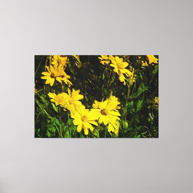 Lienzo Arrowleaf Balsamroot Flor silvestre amarillo Resum (Anverso)