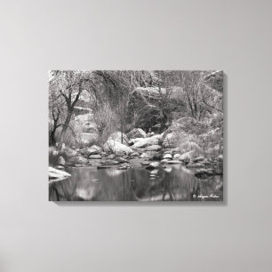 Lienzo Arroyo de Sabino Canyon Invierno Dos Paneles de Lo