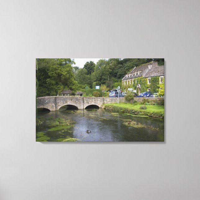 Lienzo Arroyo de truchas en la aldea de Bibury, (Anverso)