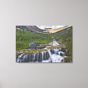 Lienzo arroyo en cascada, Parque Nacional Glacier,