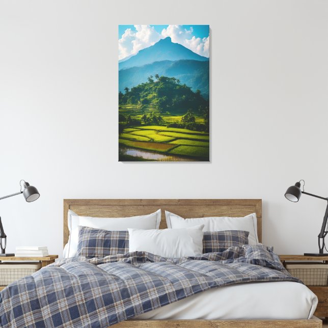 Lienzo Arrozal al pie de la montaña (Insitu(Dormitorio))
