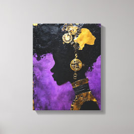 Lienzo Art_Afrofuturista Steampunk Woman en morado