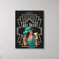 Art Deco 1920 Lady Green Vestido marco dorado negr