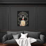 Lienzo Art Deco 1920s Dapper Gent Gold Frame Black<br><div class="desc">Retro Art Deco style with this dapper 1920s man in a cream suit,  hand casually in his pocket,  and a gold twenties style frame and typography Art Deco and 1925.</div>