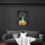 Lienzo Art Deco 1920s Lady Cocktail Gold Frame Black<br><div class="desc">Vintage Art Deco style with this glam 1920s lady in teal dress and hat with an orange shawl holding a cocktail  and a gold twenties style frame and typography Art Deco and 1925.</div>
