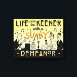 Lienzo Art Deco 20 Retro Sunny Demanor Inspirador<br><div class="desc">Este diseño único de estilo antiguo se asemeja al Art Déco de los años 20 de la época de Gatsby. Los dos hombres y una mujer en el diseño aparecieron originalmente en un anuncio real de candelabros de los años 20 en un periódico. Aquí se han reconvertido en músicos y...</div>