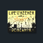 Lienzo Art Deco 20 Retro Sunny Demanor Inspirador<br><div class="desc">Este diseño único de estilo antiguo se asemeja al Art Déco de los años 20 de la época de Gatsby. Los dos hombres y una mujer en el diseño aparecieron originalmente en un anuncio real de candelabros de los años 20 en un periódico. Aquí se han reconvertido en músicos y...</div>