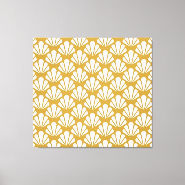 Lienzo Art Deco, con un patrón geométrico floral sin cost (Anverso)