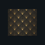 Lienzo Art Deco: Elegancia dorada negra.<br><div class="desc">Patrón Art Decó. Fondo dorado y negro impecable. Cajas metálicas o balanzas adorno de encaje. Diseño geométrico minimalista. Líneas antiguas. Motivos de los años 20-30. Ilustracion vintage de lujo Redescubra la opulencia art déco con motivos en negro y oro en una decoración perfecta. Se despliegan las líneas art decó, patrones...</div>