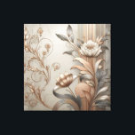Lienzo Art Deco: Elegantes botánicas y lujo geométrico<br><div class="desc">Este arte digital presenta un diseño elegante y texturizado con estilizados motivos florales y botánicos en tonos dorados y plateados,  acentuados con sutiles patrones geométricos y ricos tonos metálicos,  que exudan un lujo moderno pero atemporal.</div>