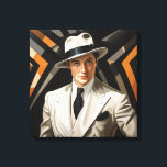 Lienzo Art Deco Glam: Hombre del oro<br><div class="desc">Retrato Art Deco de veinteañeros glamorosos de un hombre vestido bruscamente</div>