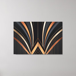 Lienzo Art Deco Metallic Geometric Elegance