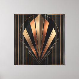 Lienzo Art Deco Metallic Geometric Elegance