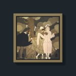 Lienzo Art Deco vintage, sorpresa de George Barbier<br><div class="desc">Hermosa pintura de tela con un ilustracion vintage de diseño Art Deco Sorpresa de George Barbier. Fiesta de máscaras con personajes de cuento de hadas vestidos con elegantes trajes y con máscaras. Harlequinade es un género teatral de historietas británicas, pantomima con los personajes Harlequin, que ama a Columbine, Pantaloon, el...</div>