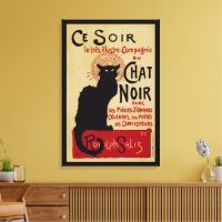 Art Nouveau vintage, chat Ce Soir Noir gato negro