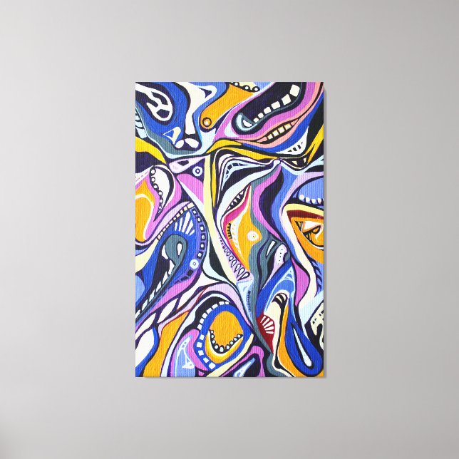 Lienzo Artdeco retro moderno de color de agua (Anverso)