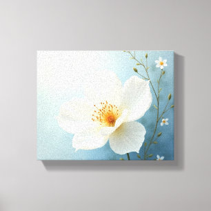 Lienzo Artes de pintura de flores de color blanco 
