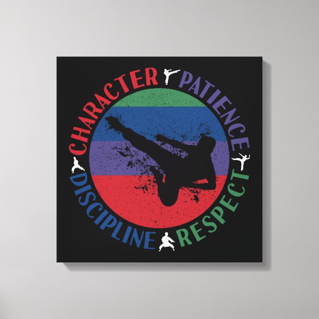 Lienzo Artes marciales - Valores básicos de karate (Anverso)