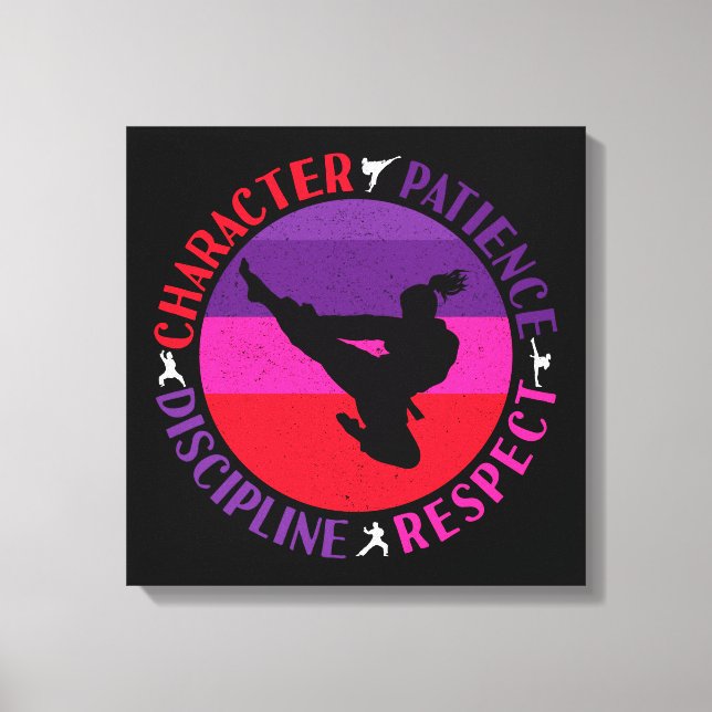 Lienzo Artes Marciales Valores Fundamentales - Karate (Anverso)