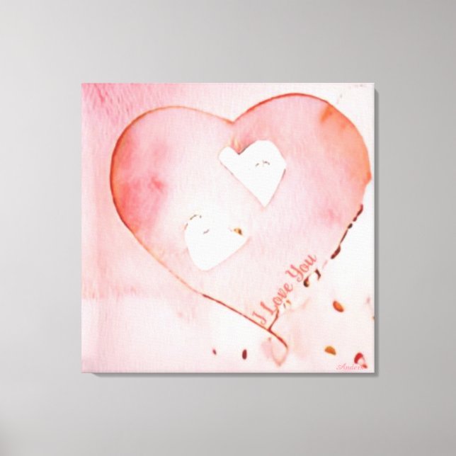 Lienzo Artista Anders - "Corazones flotantes" (Anverso)