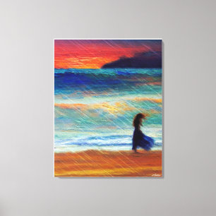 Lienzo Artista de Anders* Mujer solitaria caminando por l