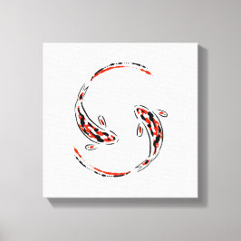 Lienzo Artista de pescado Koi japonés negro y rojo