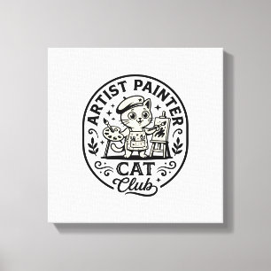 Lienzo Artista Pintor Gato Gato Divertido Gráfico - Artis