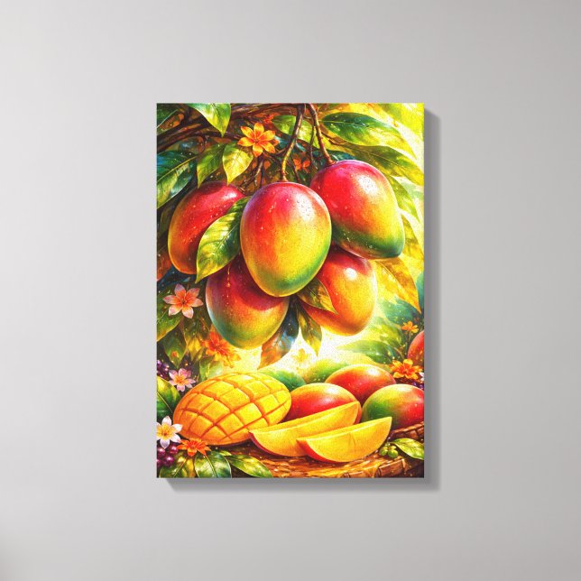 Lienzo Artistic Mango Orchard Illustration (Anverso)