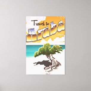 Lienzo Aruba Viaje de playa Vintage