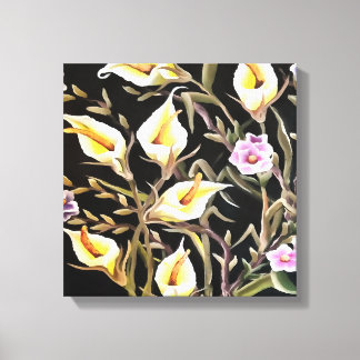 Lienzo Arum Lily Artistic Floral Design On Black